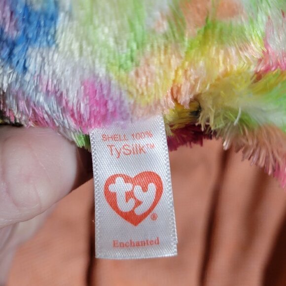 SET TY Unicorn Owl Enchanted 6 Inch Beanie Boo & Ty Reg Bamboo Panda-Bear Beanie - Picture 5 of 8